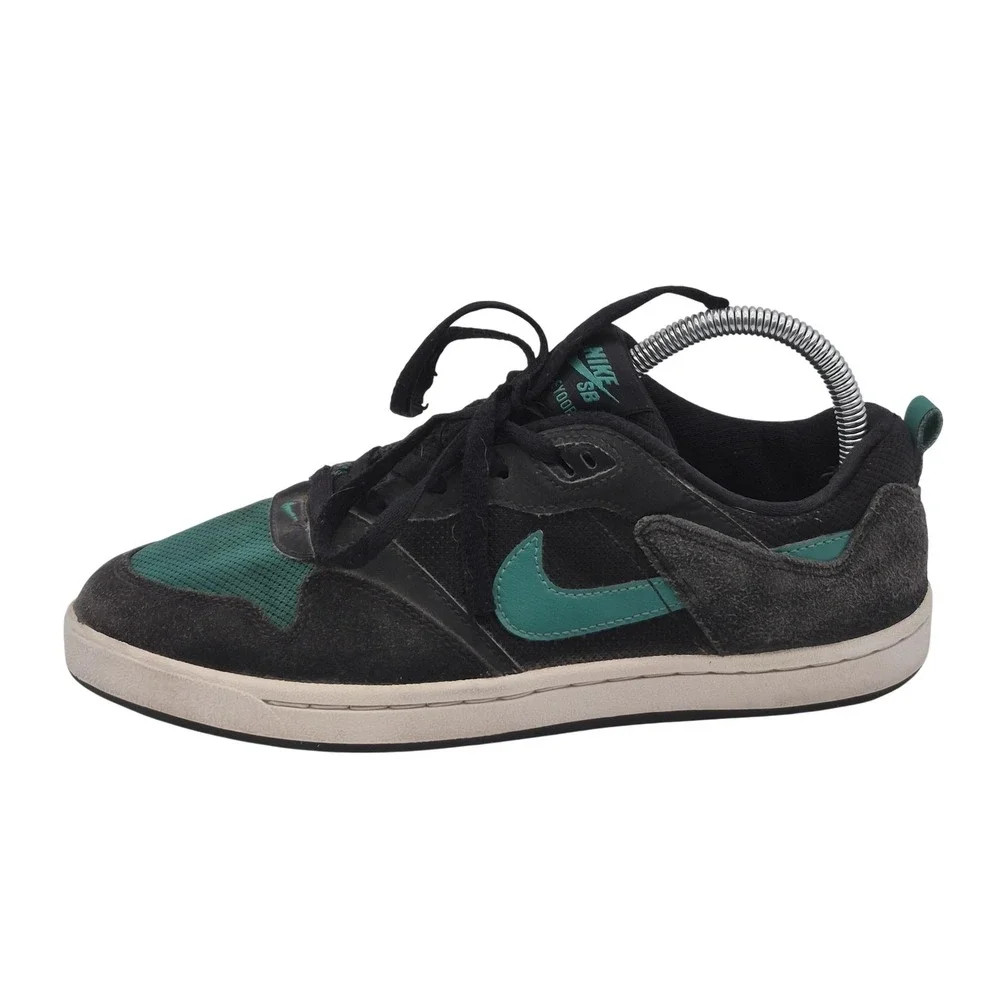 Nike SB Alleyoop Shoes Mens Size 8 Black Green‎ Suede Skate Sneakers CJ0882-007